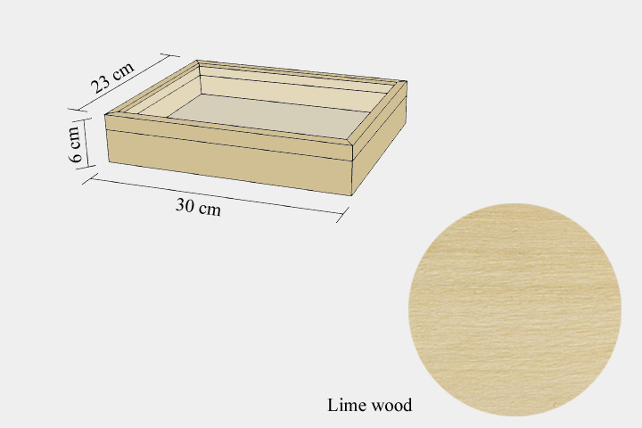 Lime wood drawer - 23 x 30 x 6 cm