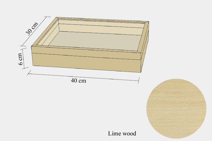 Lime wood drawer - 30 x 40 x 6 cm