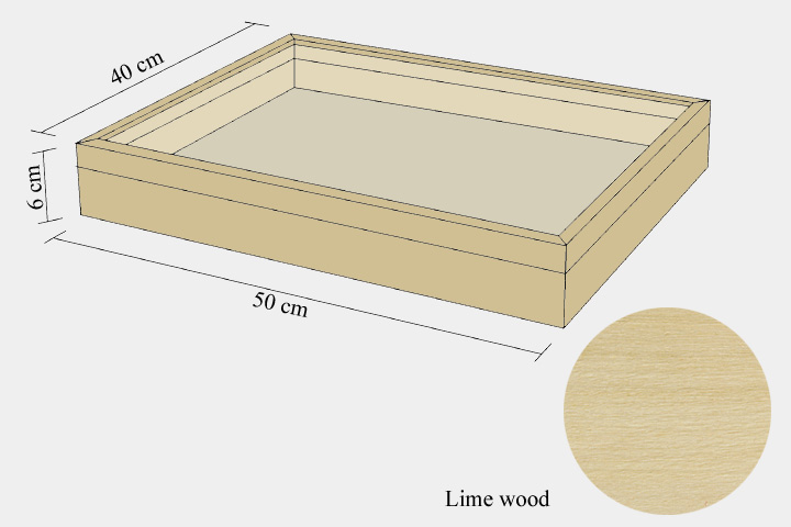 Lime wood drawer - 40 x 50 x 6 cm