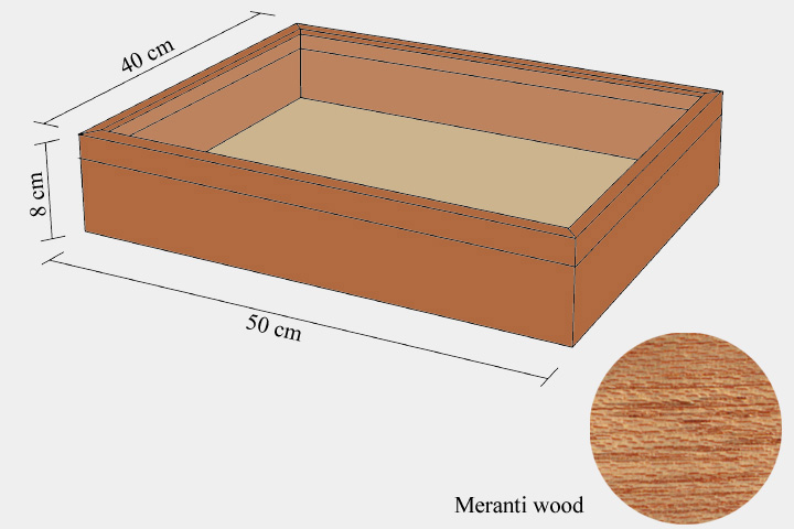 Meranthi wood drawer - 40 x 50 x 8 cm