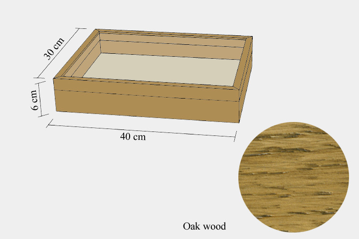 Oak wood drawer - 30 x 40 x 6 cm